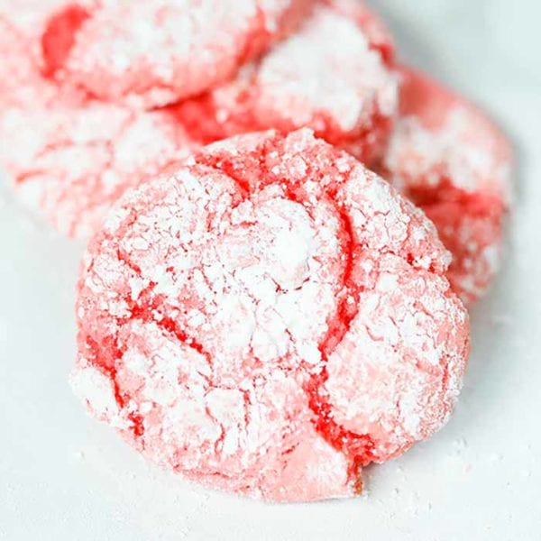 Strawberry Cake Mix Cookies grouped together.