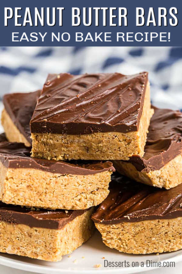 no bake chocolate peanut butter bars - easy peanut butter bars