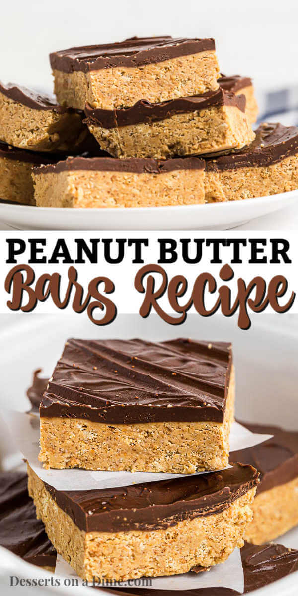 no bake chocolate peanut butter bars - easy peanut butter bars