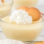 Vanilla pudding with homemade whipped cream.