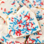 Close up of the Patriotic Bark laid on top of each other