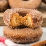 Apple Donuts stacked together.