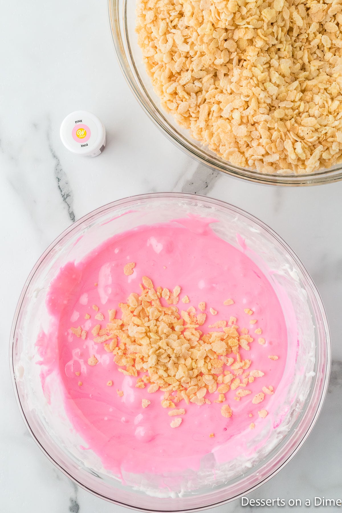 Cereal added to mixture. 