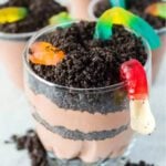 Dirt Cups with gummy worms