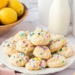 Platter of Italian cookies with sprinkles.