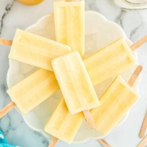 Popsicles on a plate.