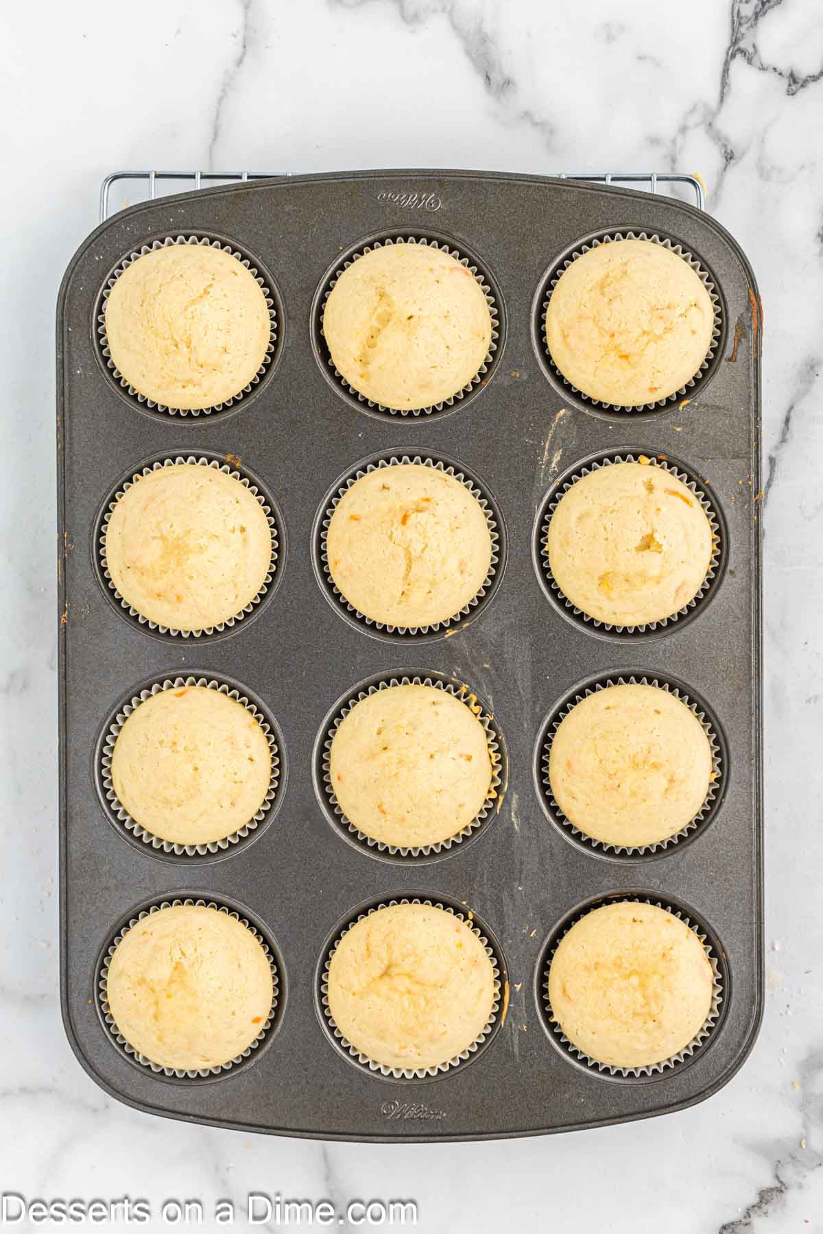 Cupcakes baked and cooling. 