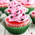Watermelon cupcakes ready to serve.