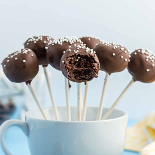 Brownie Cake Pops arranged together.