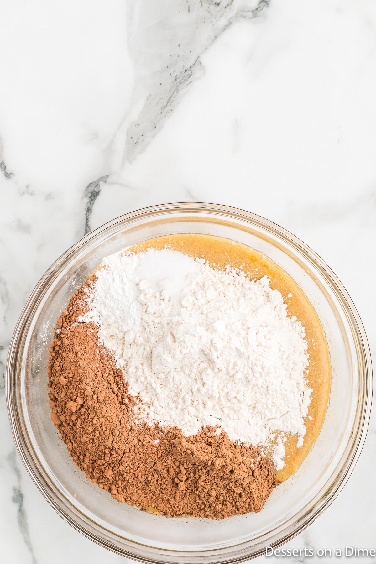 Dry ingredients added to mixing bowl.