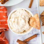 Caramel Dip with cinnamon chips.