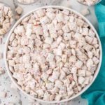 Funfetti Puppy Chow in a bowl.