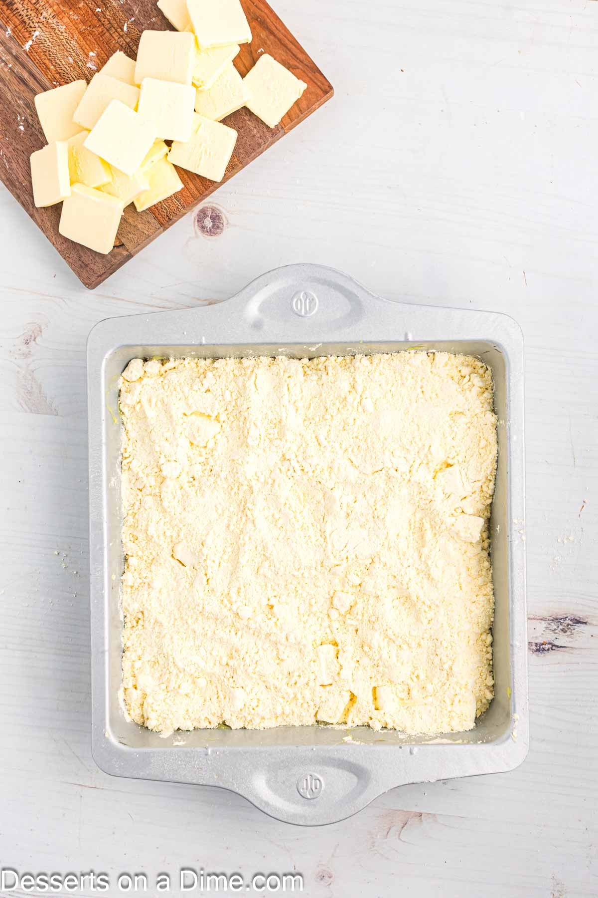 Dry Cake Mix sprinkled on top.