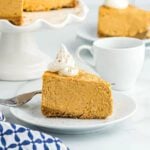 Instant Pot Cheesecake cut and sliced.