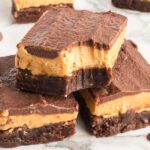 Buckeye brownies cut into squares.