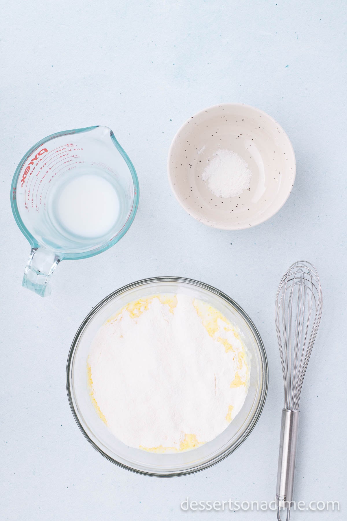 Mixture combined and chilled in fridge. 