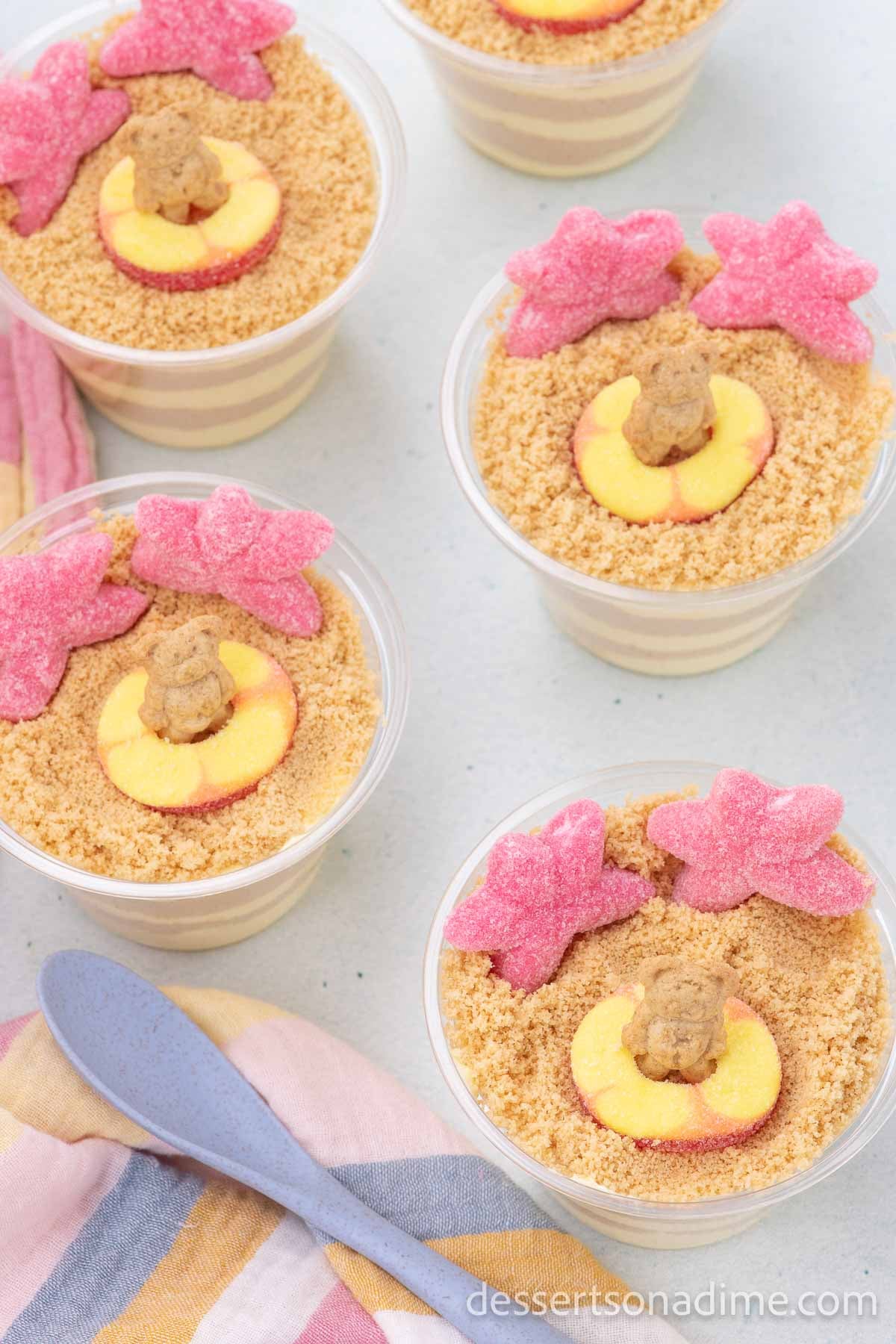 Pudding cups ready to enjoy.