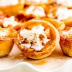 Pumpkin spice cupcakes with whipped cream.