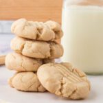 Custard cookies stacked together.