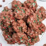 Crock pot Christmas crack candy on a platter.