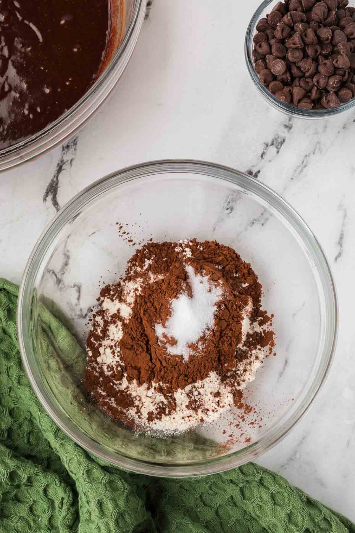 Dry ingredients combined in bowl.