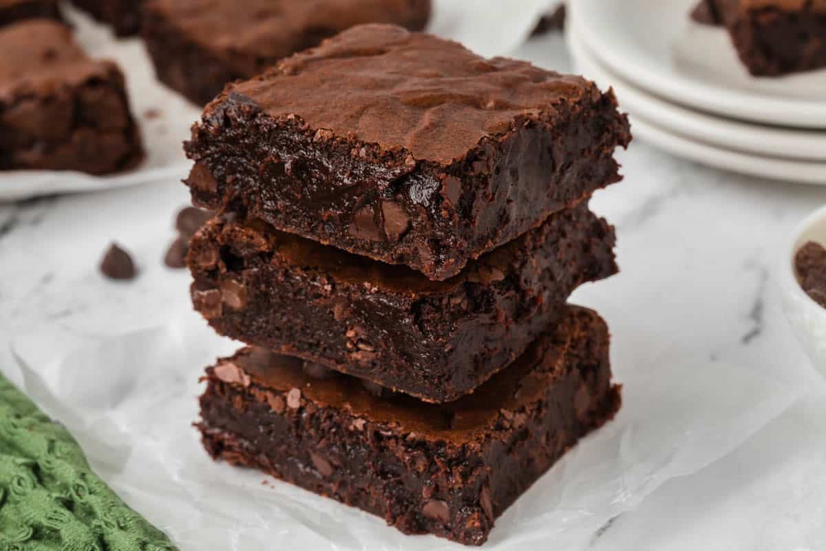 Stack of Starbucks Brownies. 