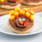Sugar cookie decorated like a turkey.