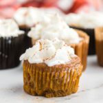 Pumpkin Pie Cupcakes on a platter.