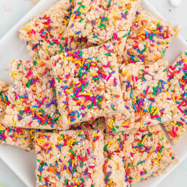 Cake Batter Rice Krispie Treats Desserts on a Dime