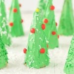 Christmas trees made from frosting and candy.