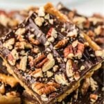 Graham Cracker Toffee close up.