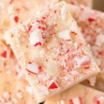 Peppermint Fudge cut into squares.