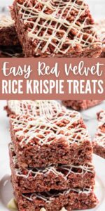 Red Velvet Rice Krispie Treats - No Bake Dessert