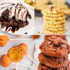 Pictures of cake mix desserts arranged together.