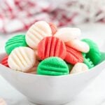 Christmas mints in a bowl.