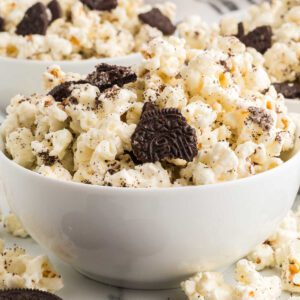 Oreo Popcorn in a bowl.