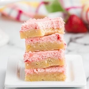 Strawberry Lemonade bars stacked together.