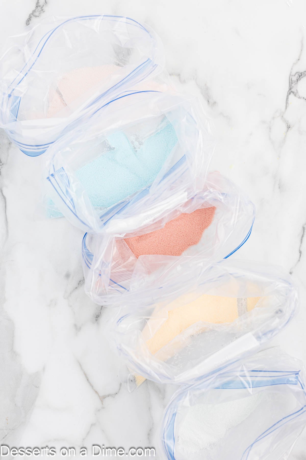 Jello in ziplock bags.