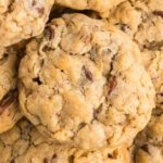 Cowboy cookies up close.