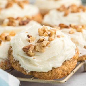 Carrot Cake Cookies arranged together.