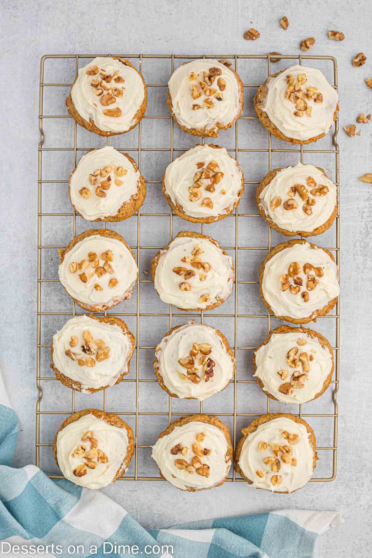Nuts sprinkled on each cookie.