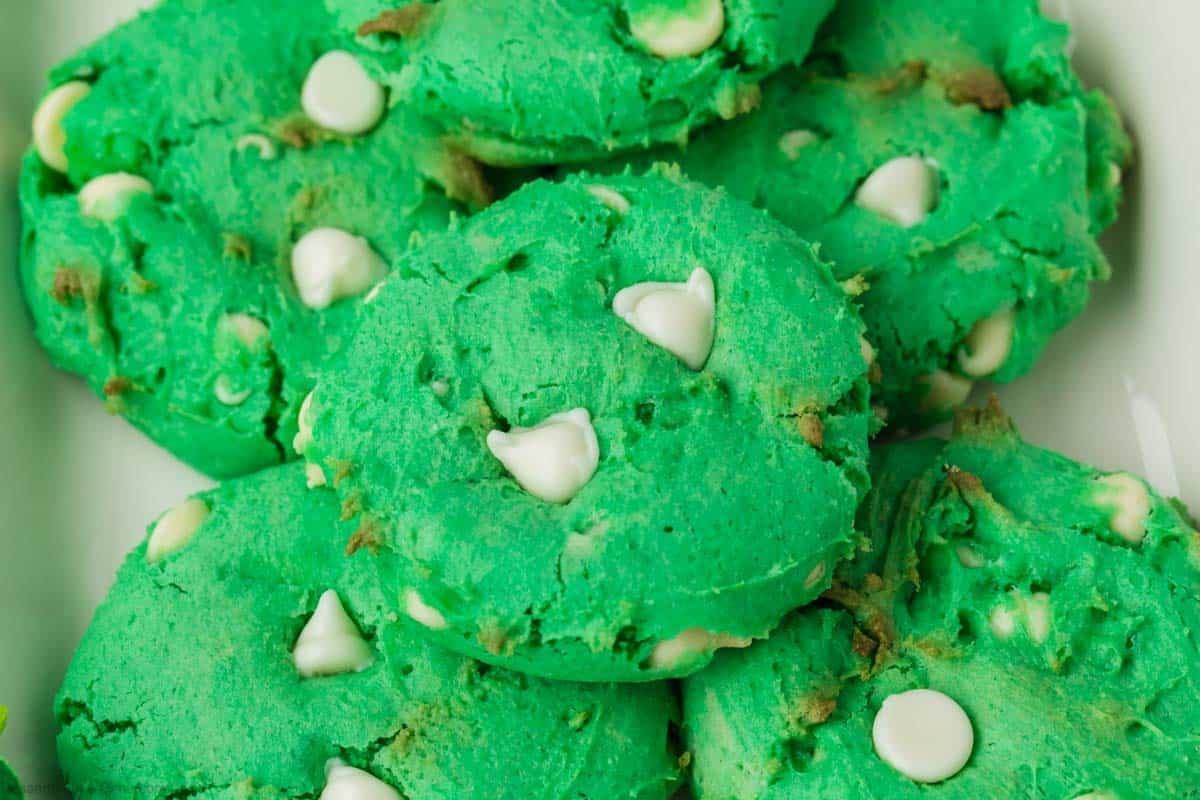 St. Patrick's Day Cookies in a pile. 