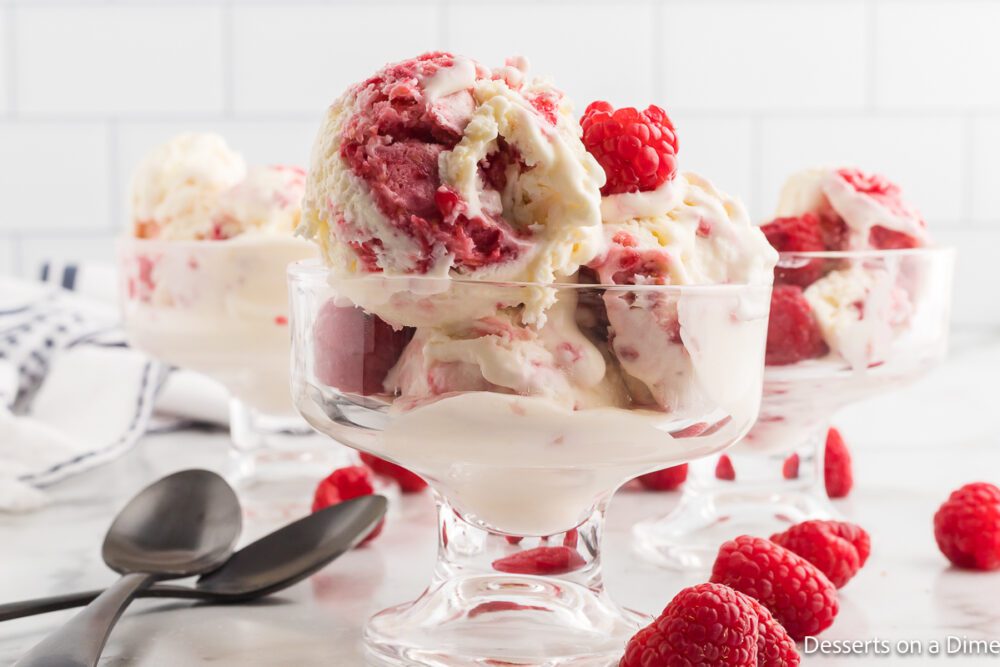 White Chocolate Raspberry Ice Cream No Churn Recipe