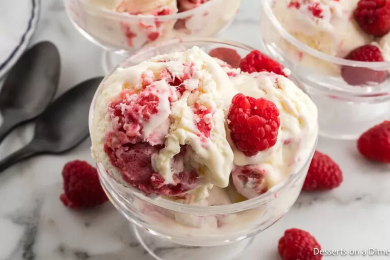 White Chocolate Raspberry Ice Cream No Churn Recipe