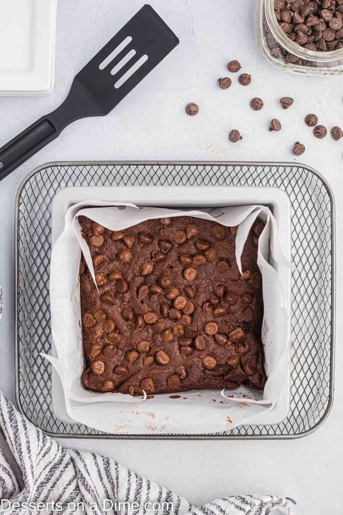 Brownies cooling in pan.