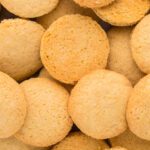 Homemade Vanilla Wafers stacked together.
