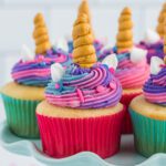 Unicorn Cupcakes arranged together.