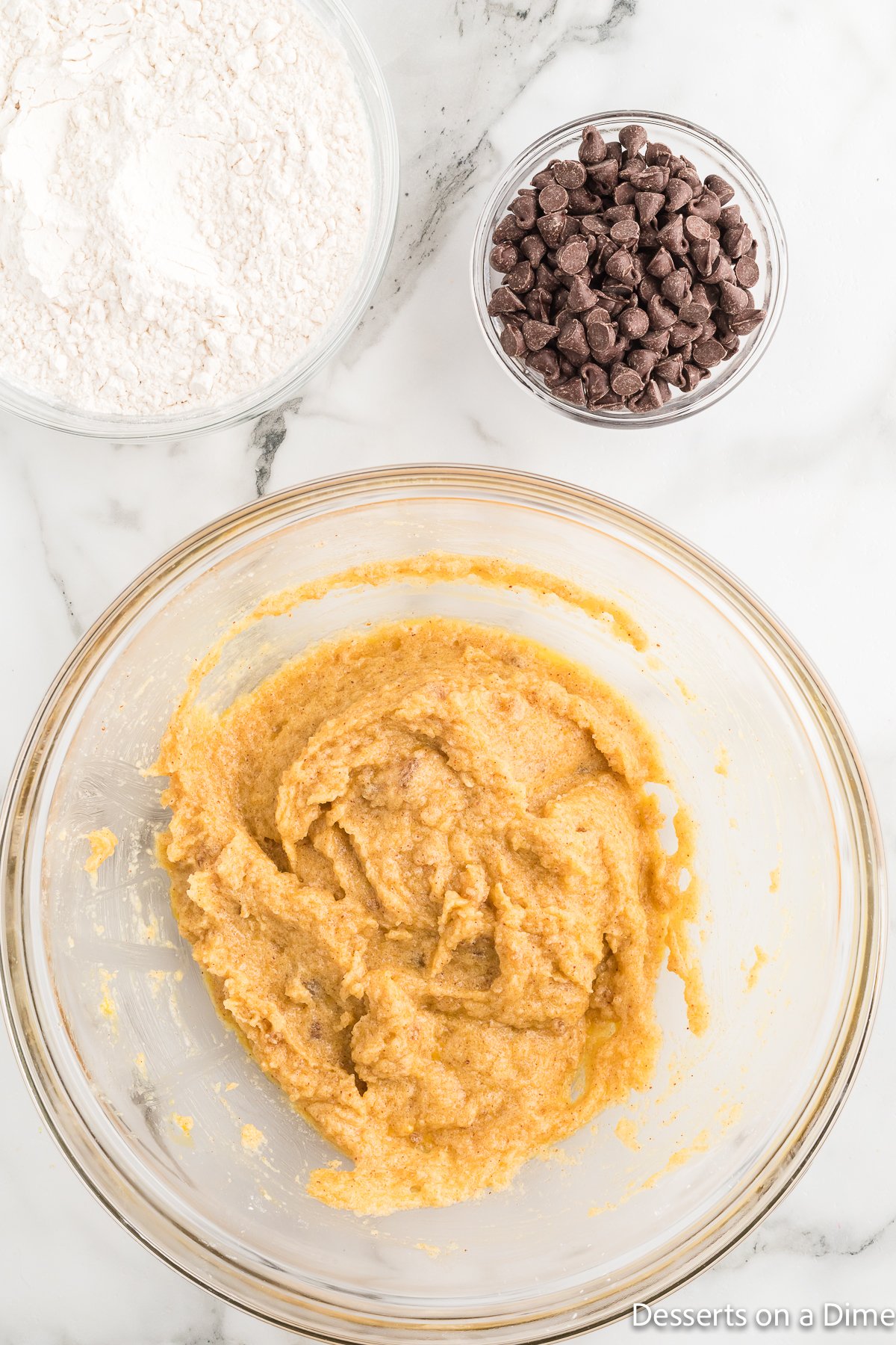 Flour folded in and combined. 