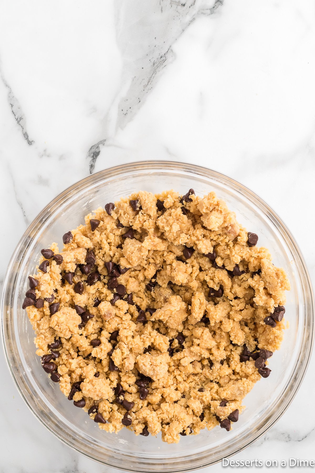 Chocolate Chips folded into batter. 