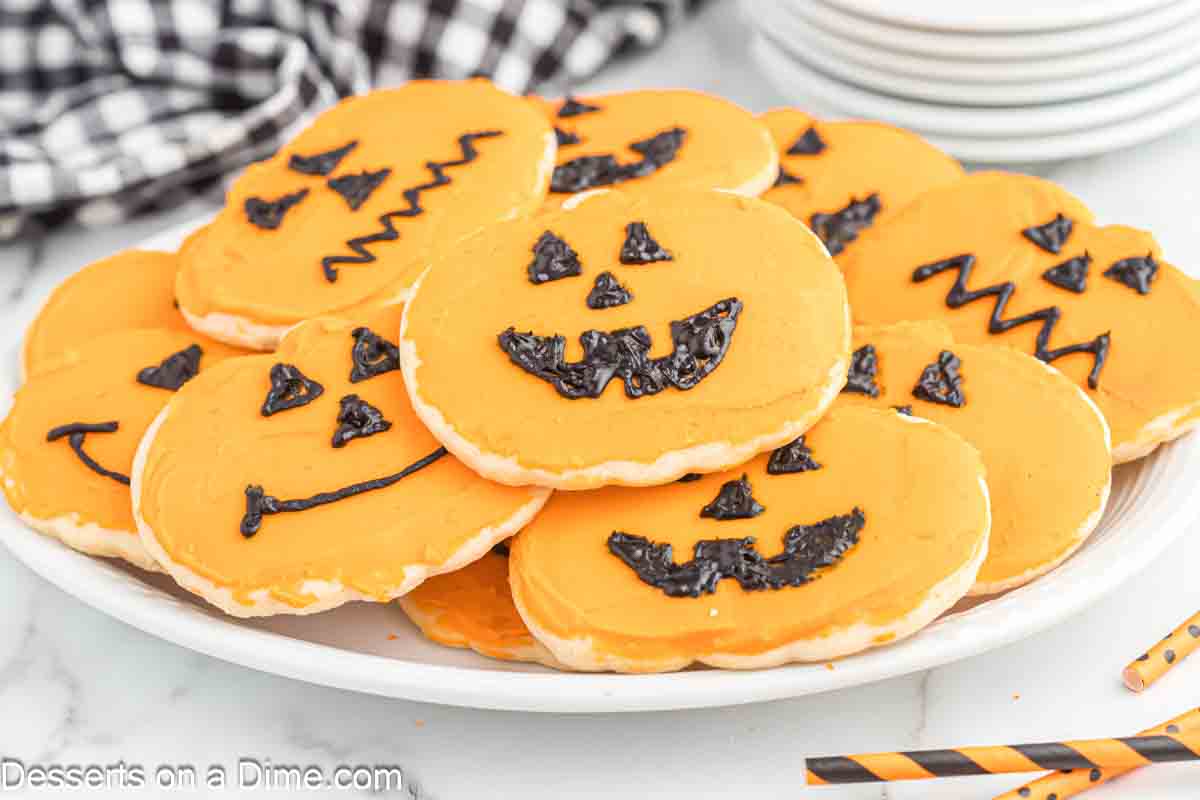 Halloween Sugar Cookie Recipe Jackolantern cookies